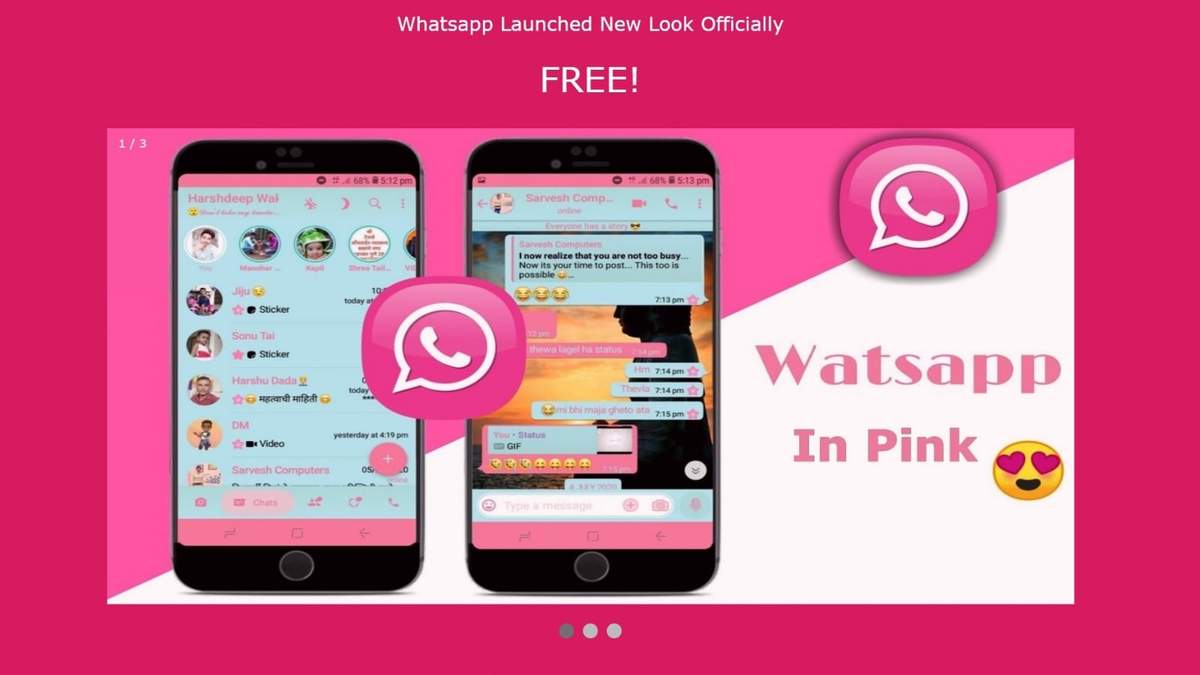 La app WhatsApp Pink