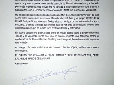 López Betancourt tacha de ridícula acusación en su contra y culpa a Ramírez Cuéllar