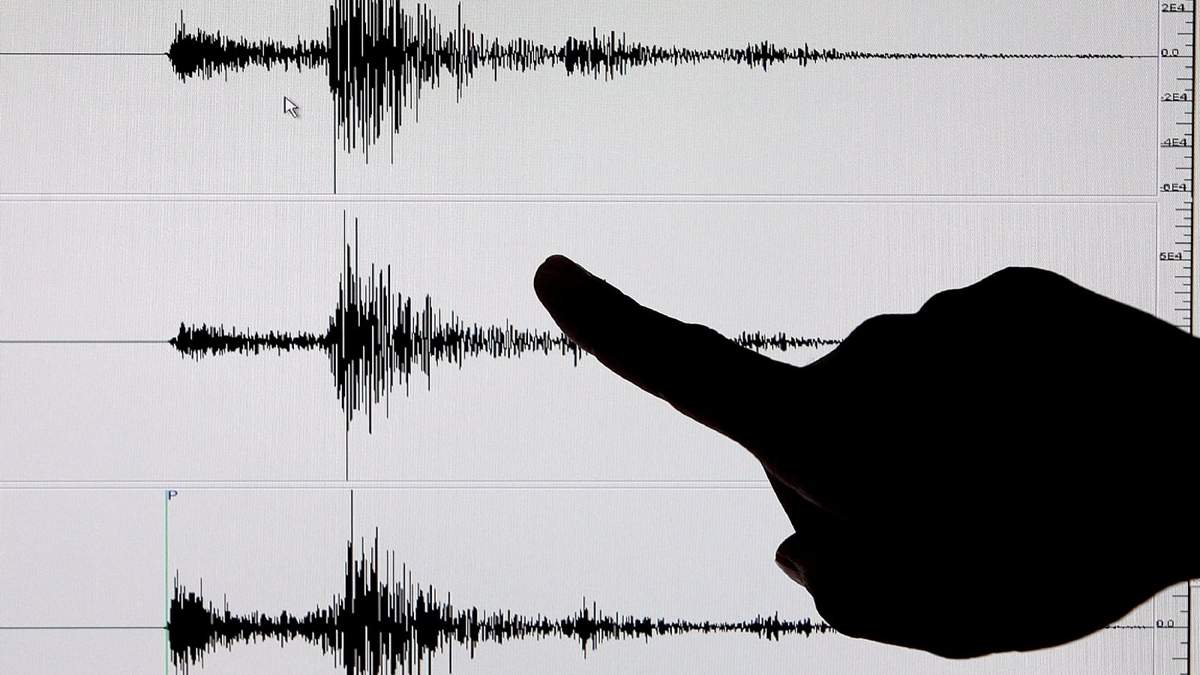 Imagen ilustrativa de un sismógrafo al momento de un terremoto. Fuente: (Twitter)