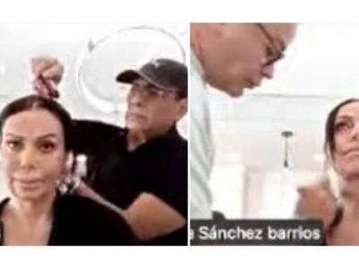 Diputada Diana Sánchez Barrios sesiona mientras la peinan y maquillan