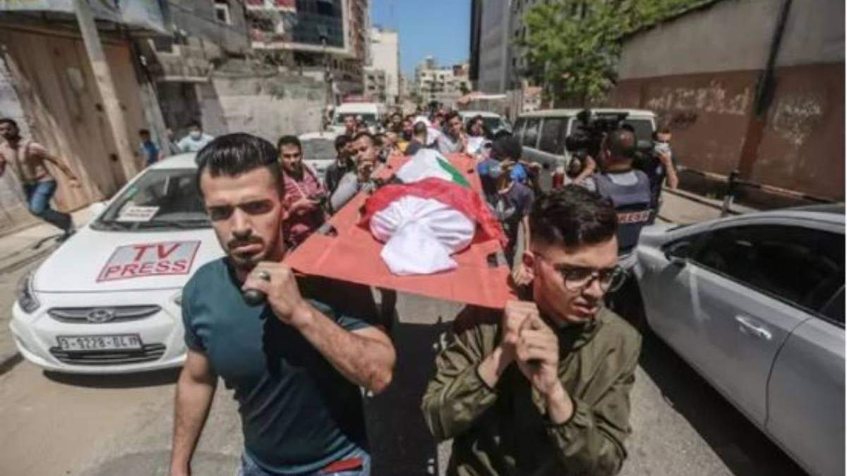 Cuerpos de fallecidos durante los bombardeos israelíes sobre la Franja de Gaza