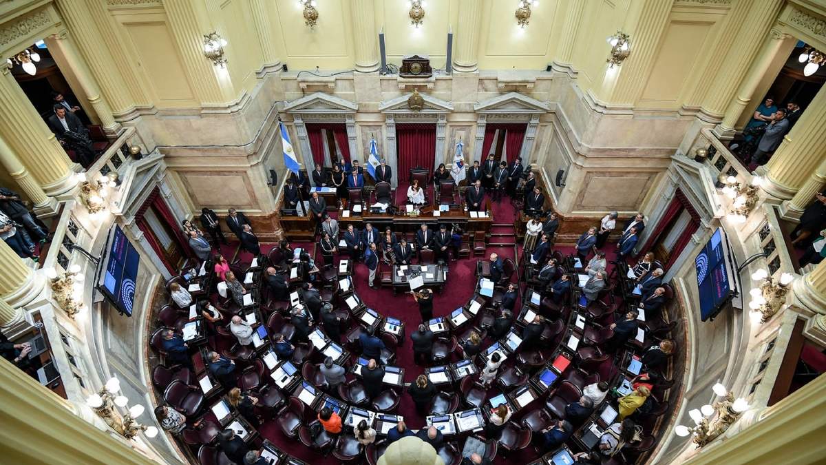 El pleno del Senado en una de sus últimas sesiones presenciales. Fuente: (Twitter)