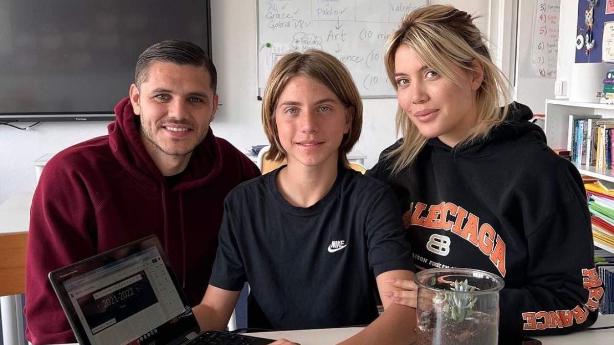 Mauro Icardi, Valentino y Wanda Nara. Fuente: (Instagram)