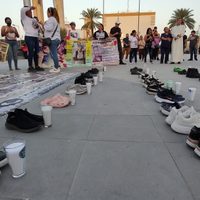 Con zapatos y veladoras, realizan jornada de luto por los desaparecidos en Reynosa