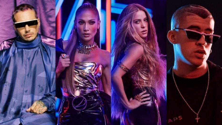 J Balvin, Jennifer López, Shakira y Bad Bunny. Fuente: (Instagram)