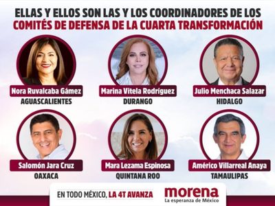 Esta es la lista de candidato de Morena a gobernadores de seis estados en 2022