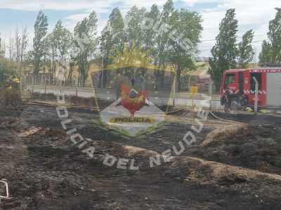 Bomberos controlaron un incendio en un predio municipal detrás del Portal Patagonia Shopping