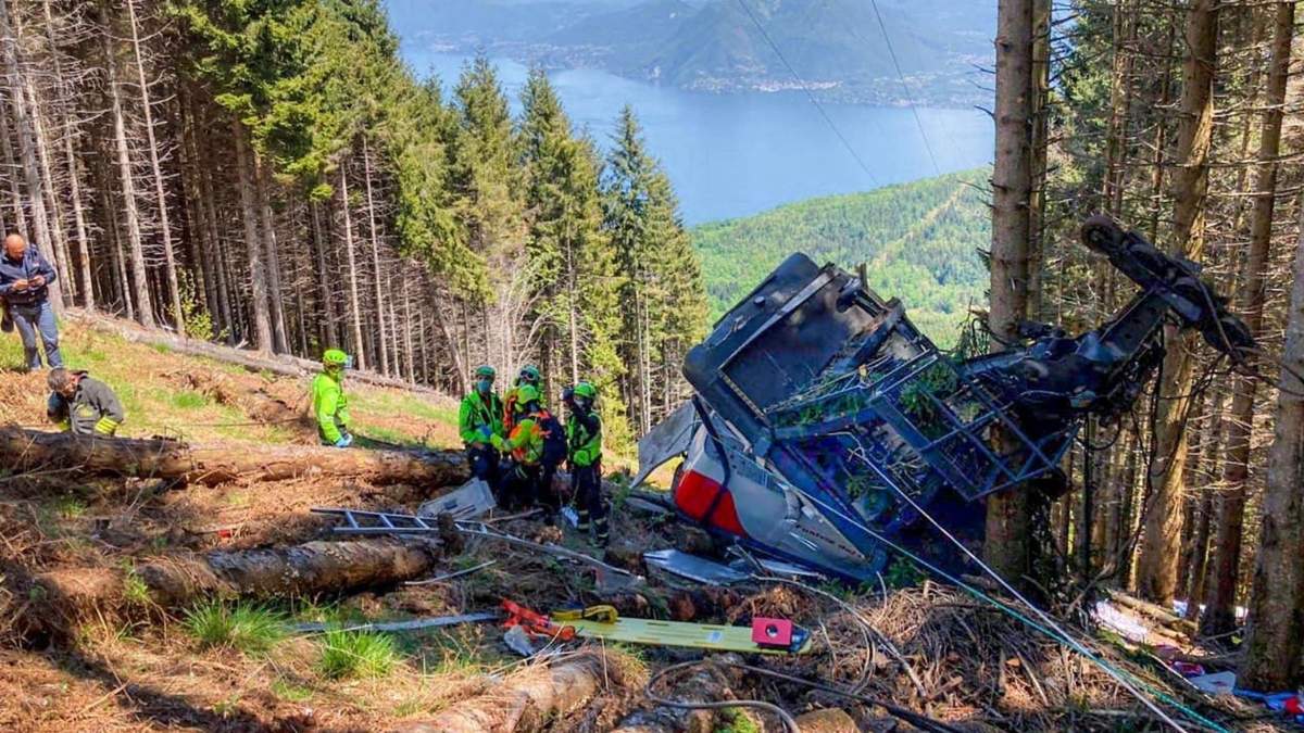 Restos del teleférico de Piamonte en Italia. Fuente: (Twitter)