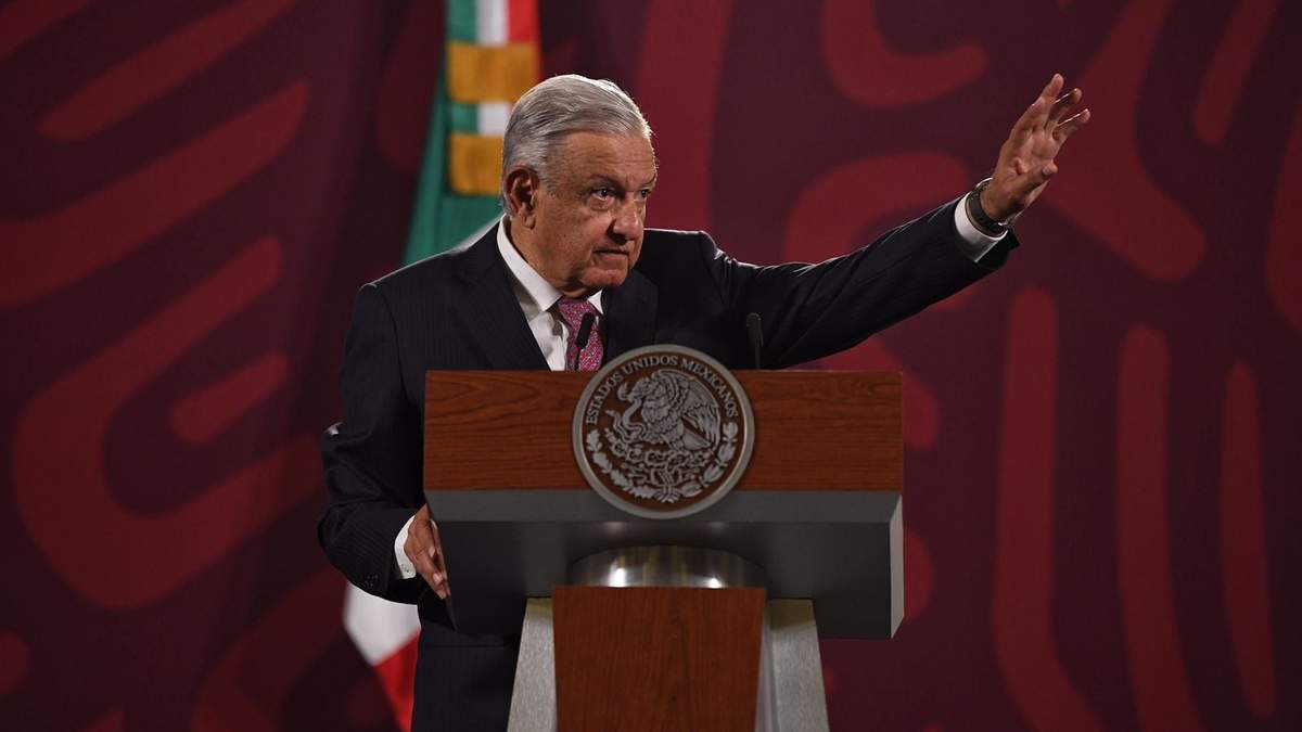 El presidente durante la conferencia de prensa en Palacio Nacional