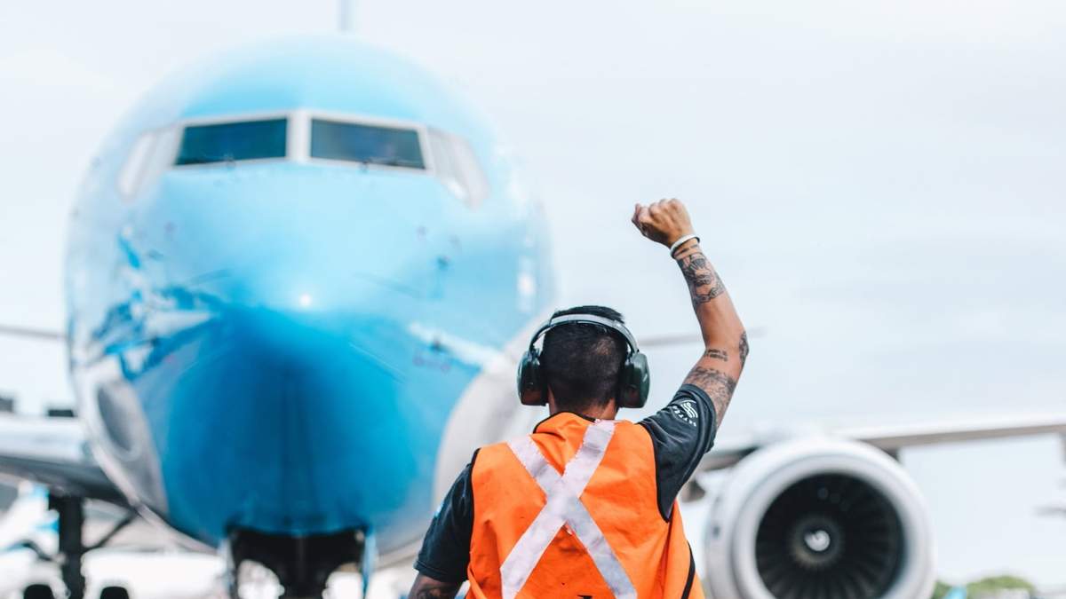 Aerolíneas Argentinas aterrizó en San Carlos de Bariloche luego de siete meses sin actividad. Fuente: (Twitter)