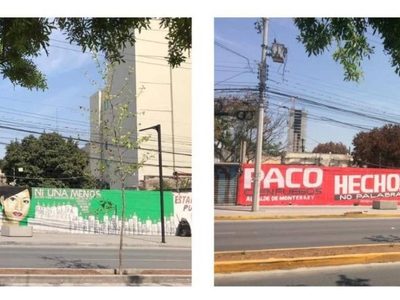 Borran el mural de una mujer desaparecida y en su lugar colocan propaganda de un candidato del PRI