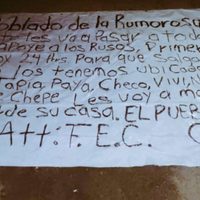 Con narcomanta, amenazan a seis familias de La Rumorosa por supuesto apoyo a "Los Rusos"