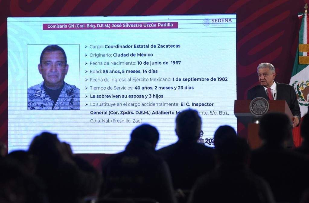 AMLO lamentó asesinato de del general brigadier José Silvestre Urzúa Padilla