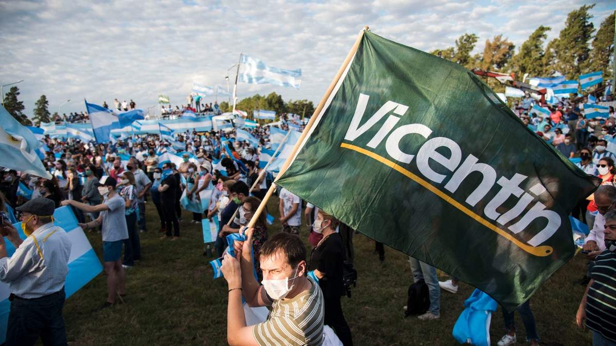 Marcha en rechazo a la expropiación de Vicentin. Fuente: (Twitter)