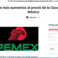 Lanzan petición contra aumento al precio de las gasolinas en change.org