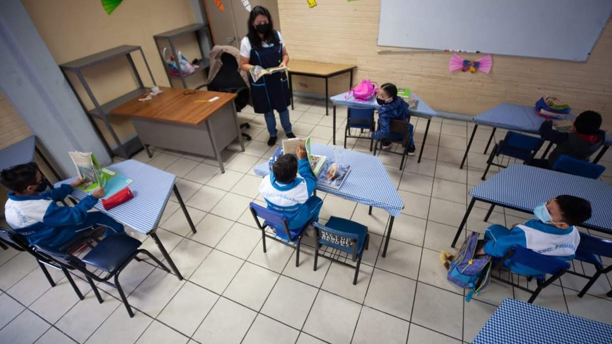 Regreso a clases presenciales en una escuela