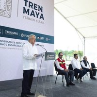 AMLO da banderazo a las obras del tramo 2 del Tren Maya en Escárcega