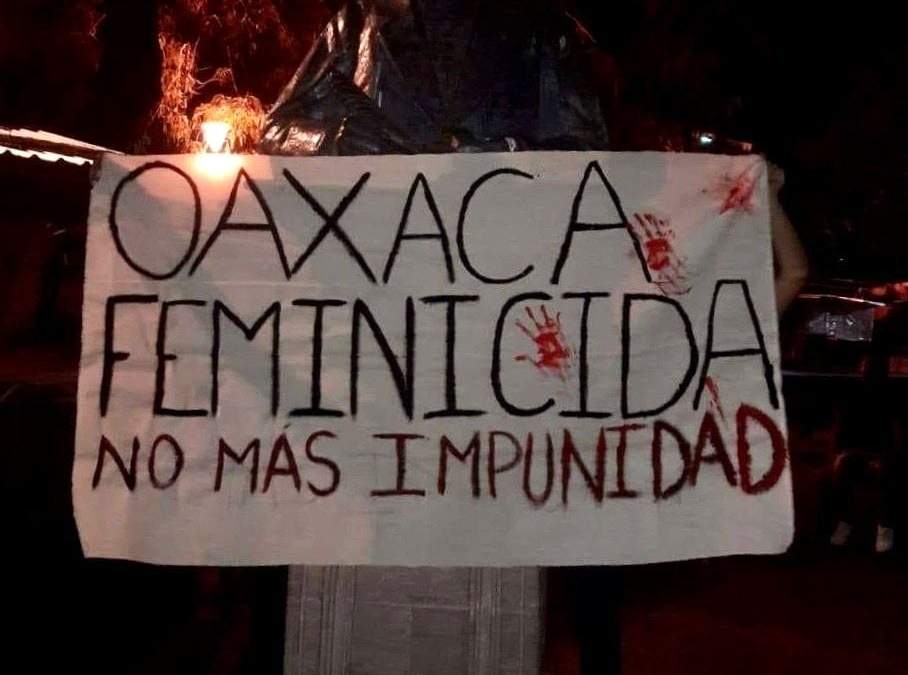 Protesta contra feminicidios en Oaxaca