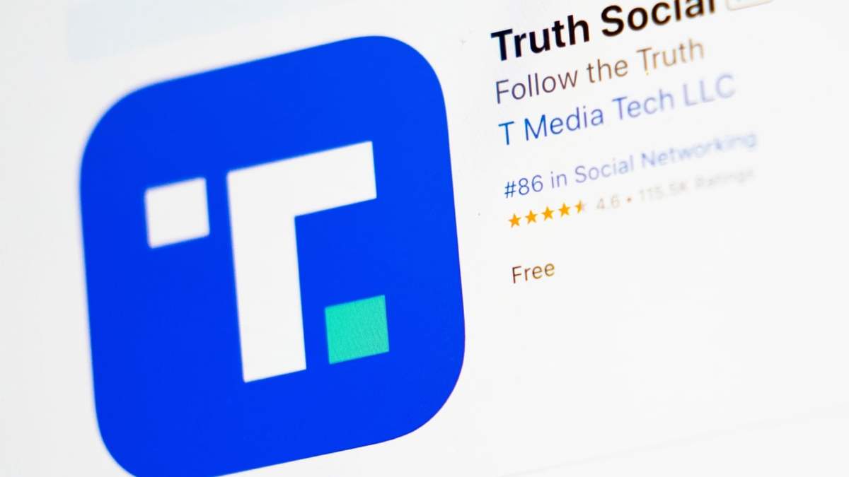 Vista de la aplicación Truth Social en una laptop, el 20 de marzo de 2024, en Nueva York