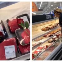 Funeral de veganos en la sección de carnes de un supermercado se vuelve viral