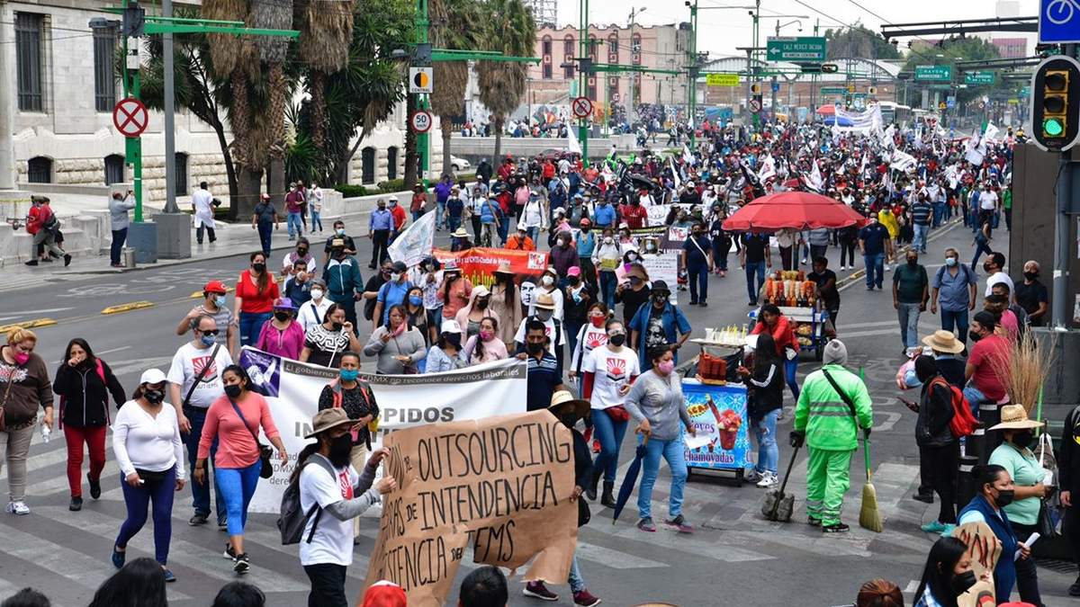 La marcha por el Día del Trabajo en la Ciudad de México