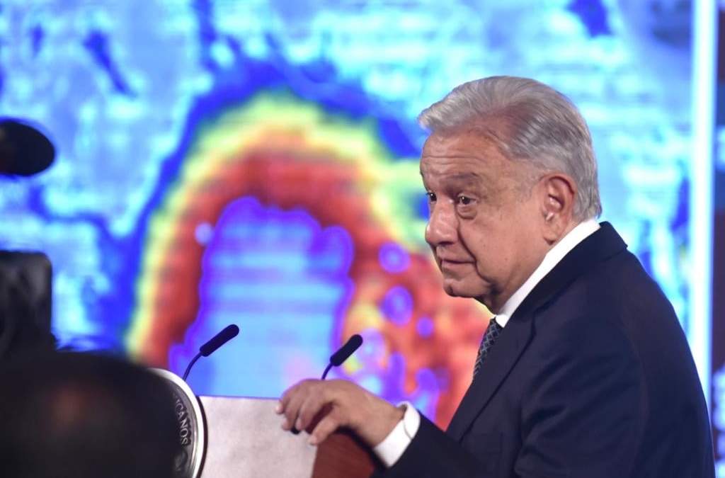 El presidente en Palacio Nacional durante la conferencia de este miércoles