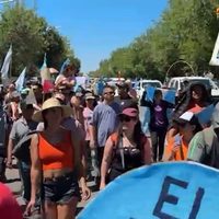 Está tarde llegan a Ciudad marchas de Valle de Uco y Uspallata, optimismo por la cantidad de gente