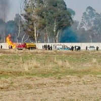 Reportan incendio por toma clandestina de Amozoc, Puebla