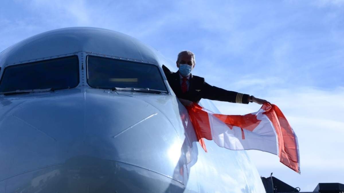 Un avión de AirCanada