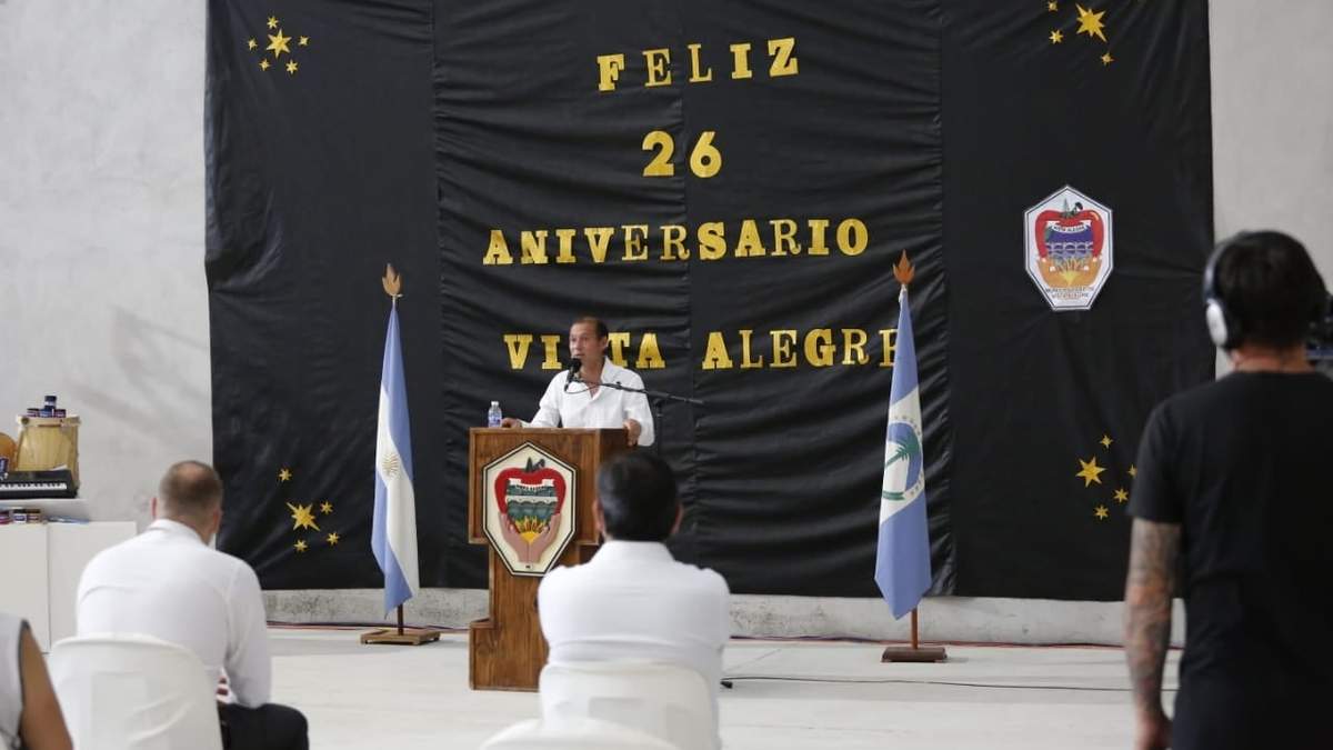 Omar Gutiérrez durante el acto aniversario de Vista Alegre. Fuente: (Twitter)