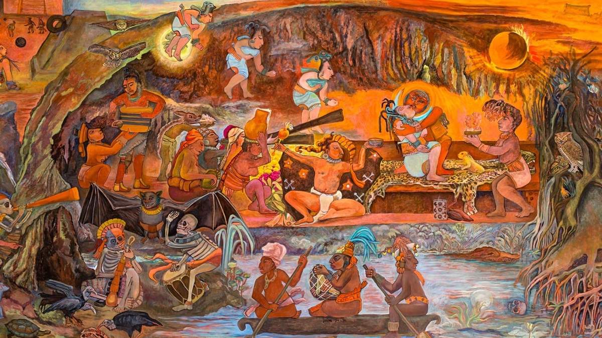 El mural “Xibalbá, el inframundo de los mayas”, de Rina Lazo