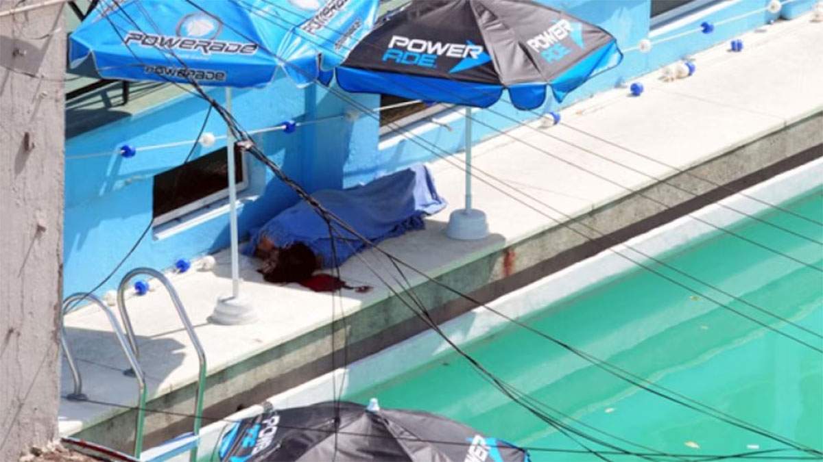 La pileta dónde fue asesinado Pacheco. Foto: gentileza DyN