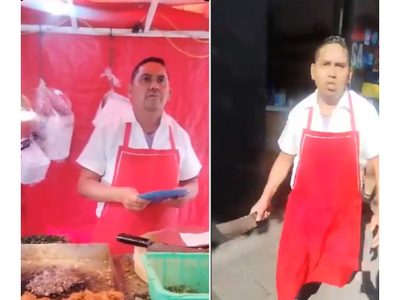 “Yo puedo matar a quien yo quiera, soy sicario”: Taquero amenaza a clientes con machete (Videos)