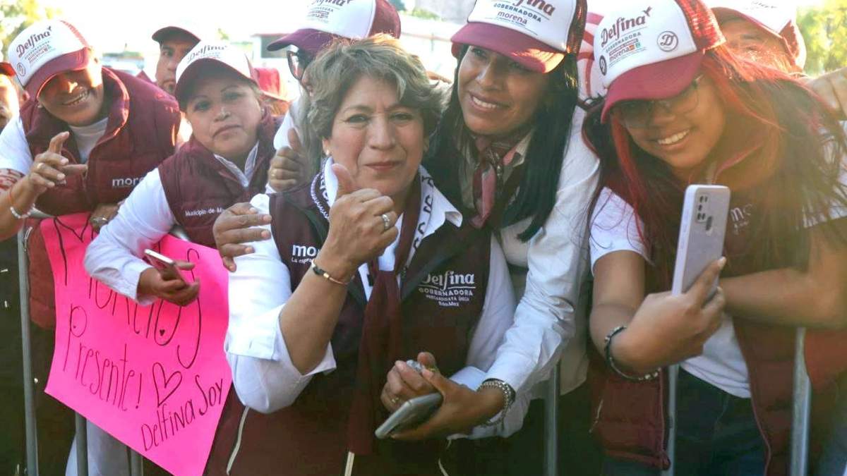 La candidata de Morena a la gubernatura del Edomex, Delfina Gómez