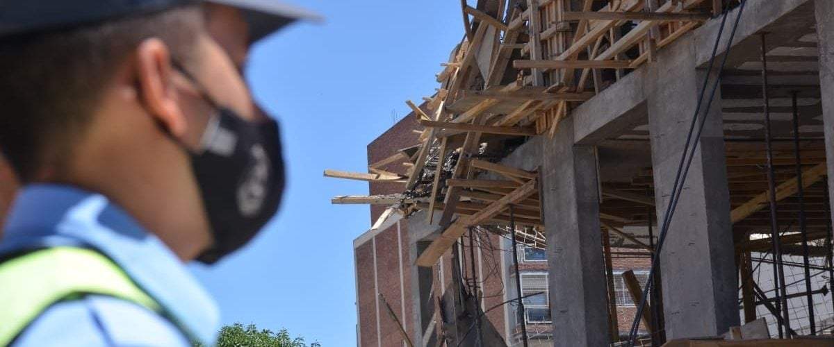 Derrumbe en una obra de UPCN. Fuente: (Twitter)