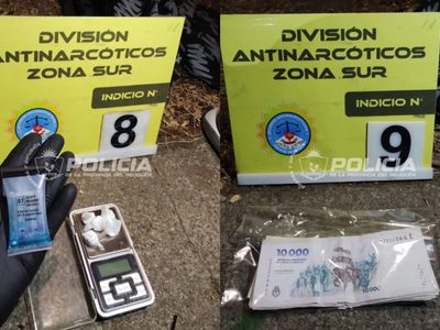 Procedimiento nocturno cerca de una escuela derivó en el secuestro de drogas y efectivo