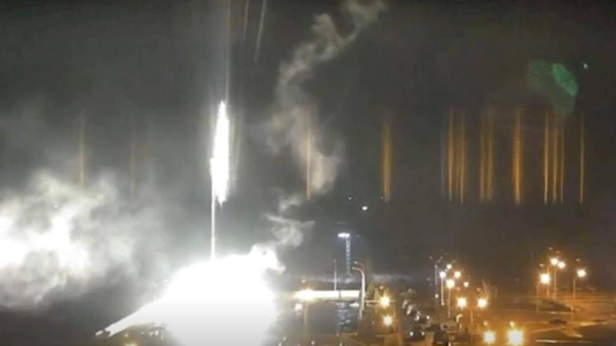Imagen tomada de un video publicado por la planta de energía nuclear de Zaporizhzhia