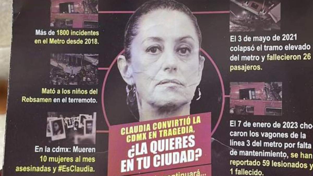 Propaganda anti Sheinbaum hallada en la Cuauhtémoc