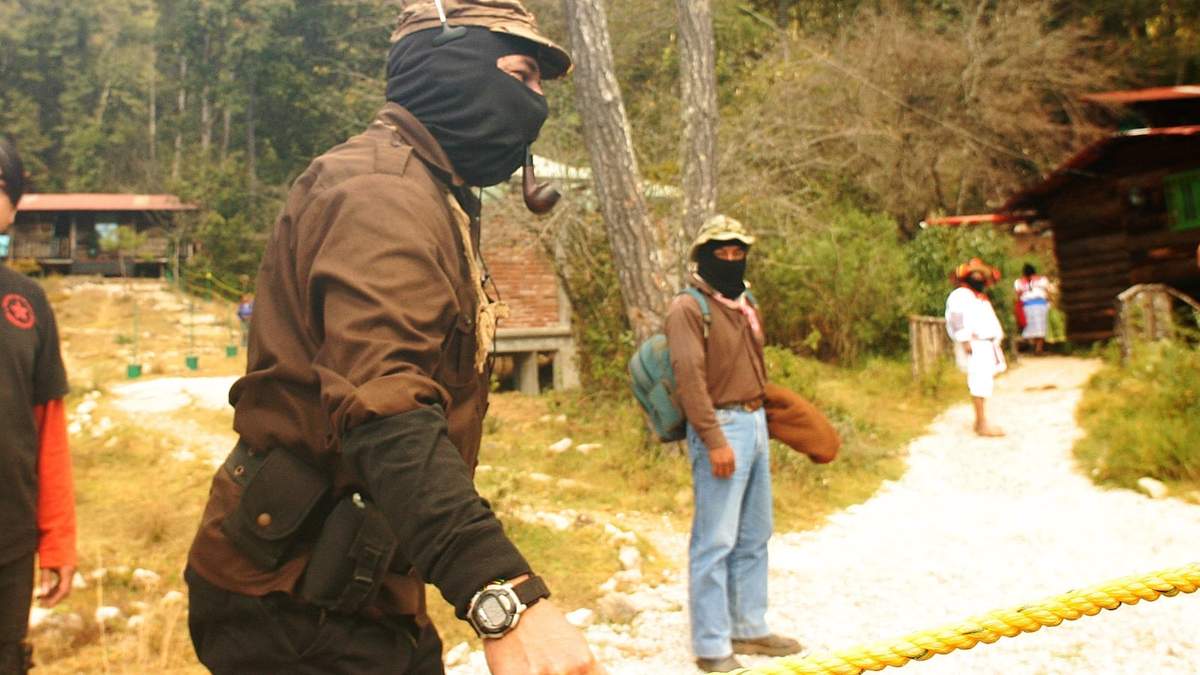 Marcos en 2009, en el marco del Primer Festival Mundial de la Digna Rabia en la Universidad de la Tierra, en San Cristobal de las Casas