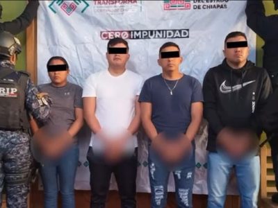 Detienen por extorsión a cuatro miembros de la Fuerza Pakal, grupo de élite en Chiapas