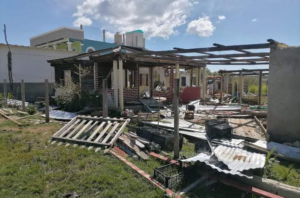 Una de las casas destruidas