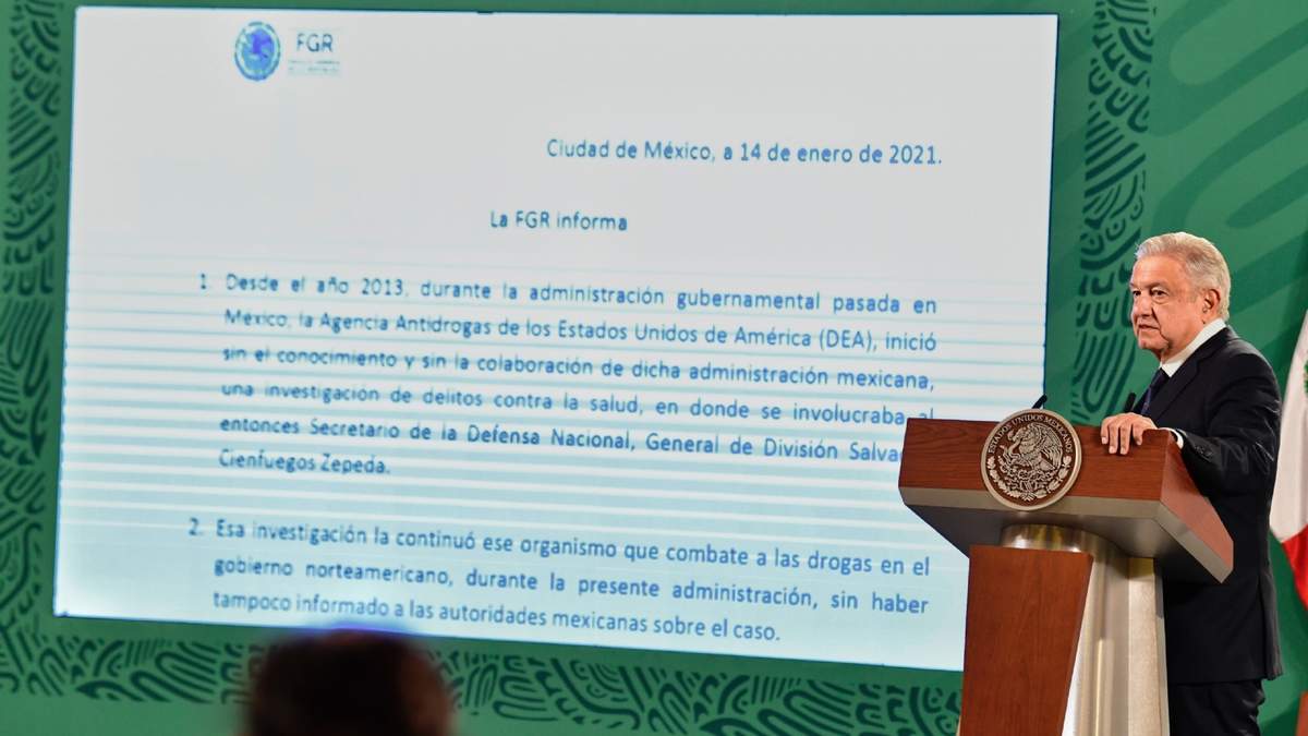 El presidente avaló la decisión de la FGR en el caso Cienfuegos