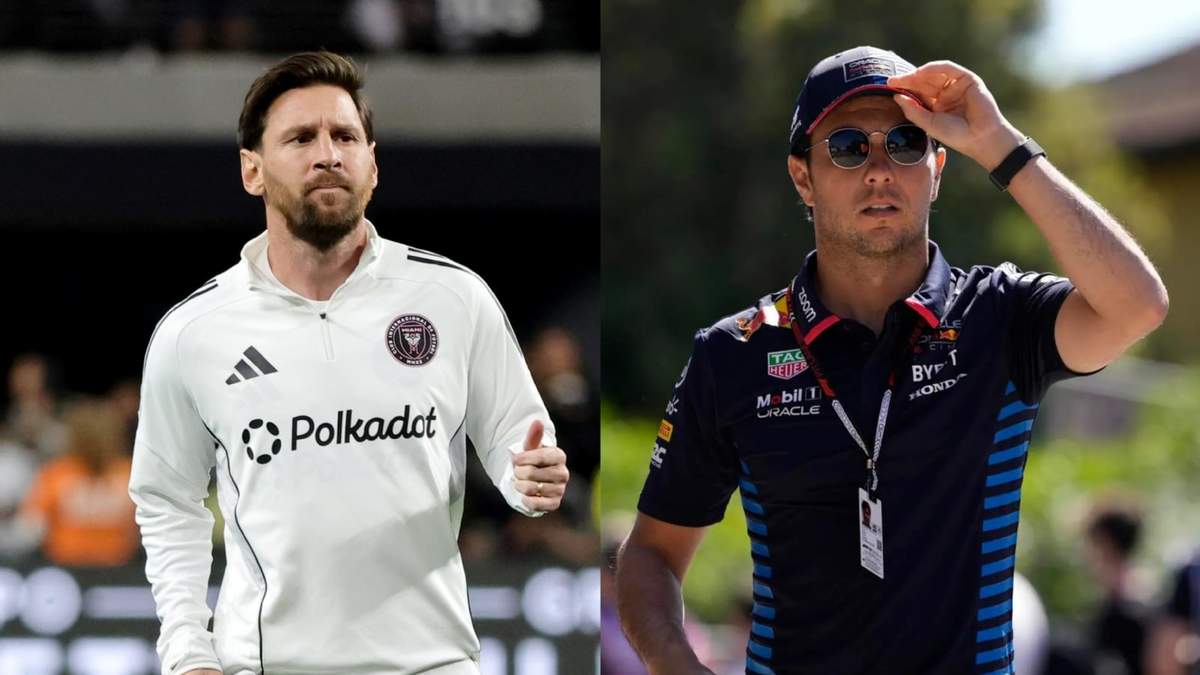 Lionel Messi y Checo Pérez. Fuente: (Minuto Neuquén)
