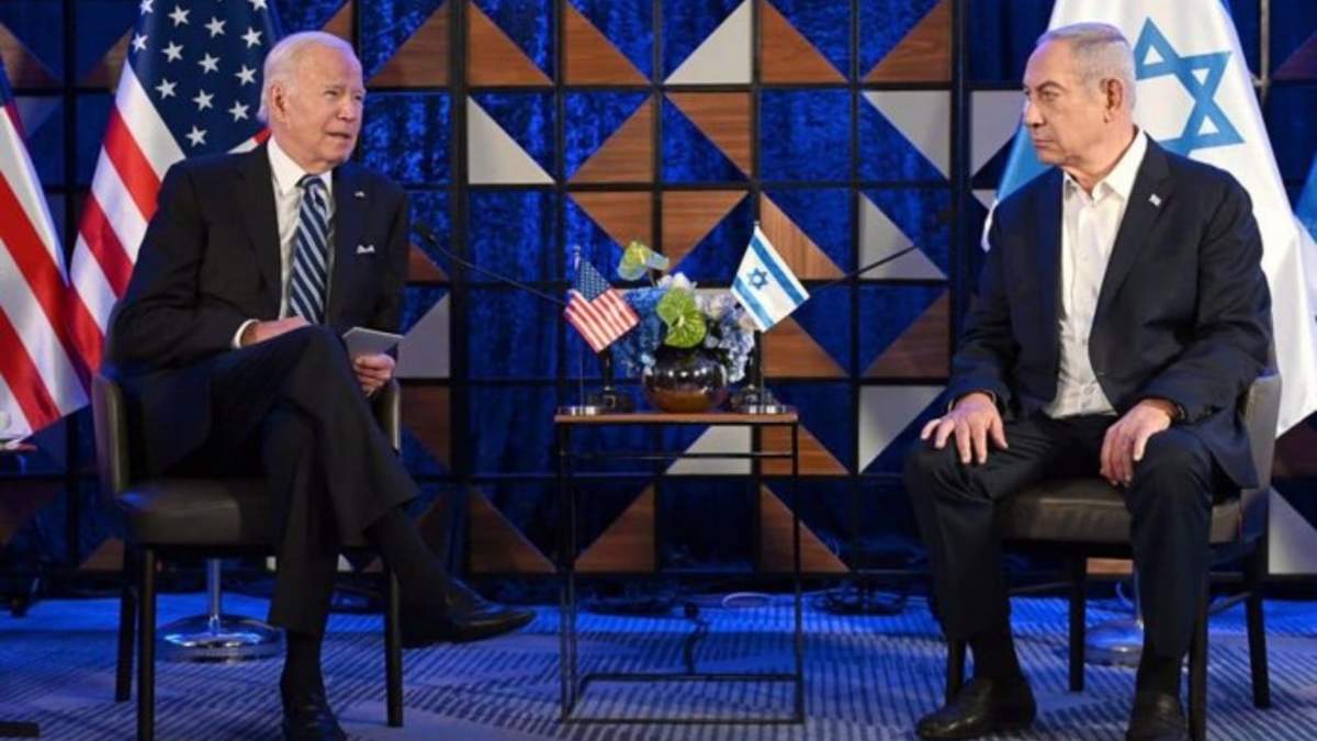 El presidente de Estados Unidos, Joe Biden, con el primer ministro de Israel, Benjamin Netanyahu