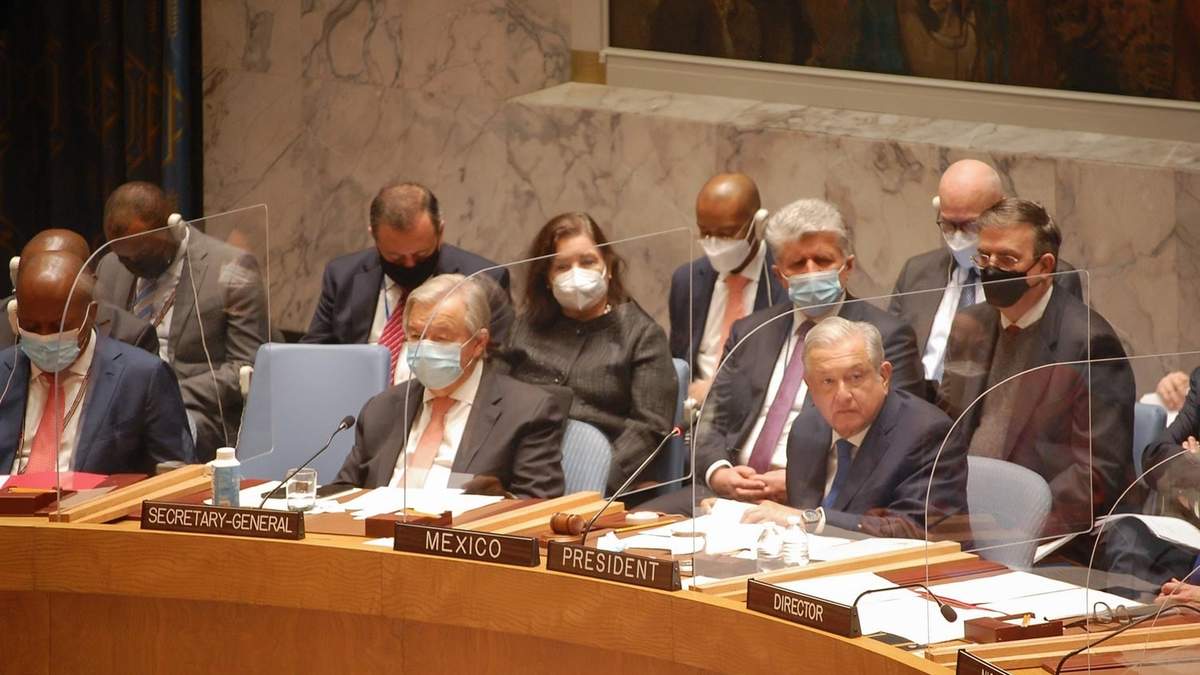 El secretario general de la ONU junto al presidente Andrés Manuel López Obrador