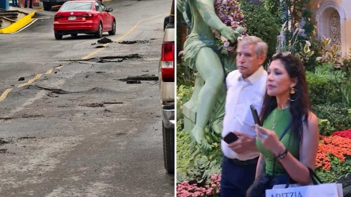 Afectaciones que dejaron las lluvias en calles de Cuernavaca mientras el presidente municipal, José Luis Uriostegui Salgado, se encontraba de viaje personal en Las Vegas con su esposa, Luz María Zagal, presidenta del DIF, durante días hábiles
