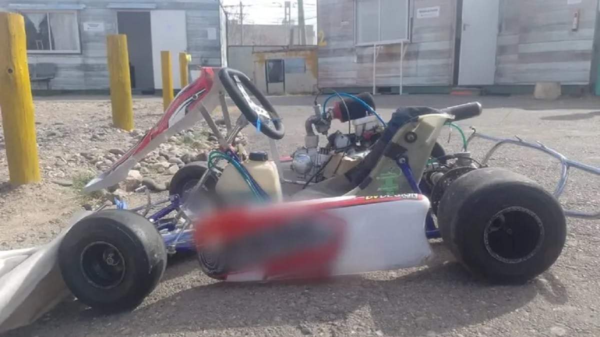 El karting quedó secuestrado en el predio de Tránsito municipal. Fuente: (Prensa Municipal)