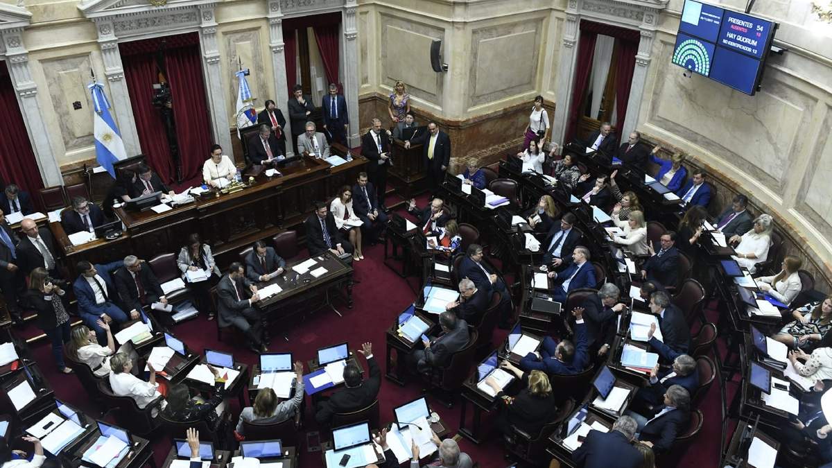 Pleno del Senado argentino. Fuente: (Twitter)