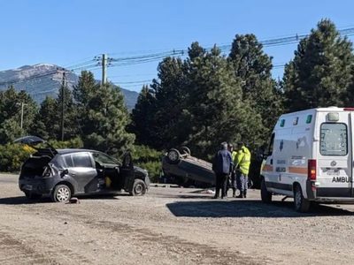 Choque y vuelco sobre la Ruta Nacional 40