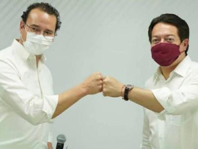 Delgado presenta a Xavier Nava Palacios como virtual candidato de Morena a la alcaldía de SLP
